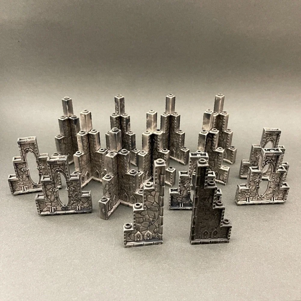 Mega Bloks AM03230 AM03231 AM03232 Gray Replacement Add-On Pieces Lot of 15